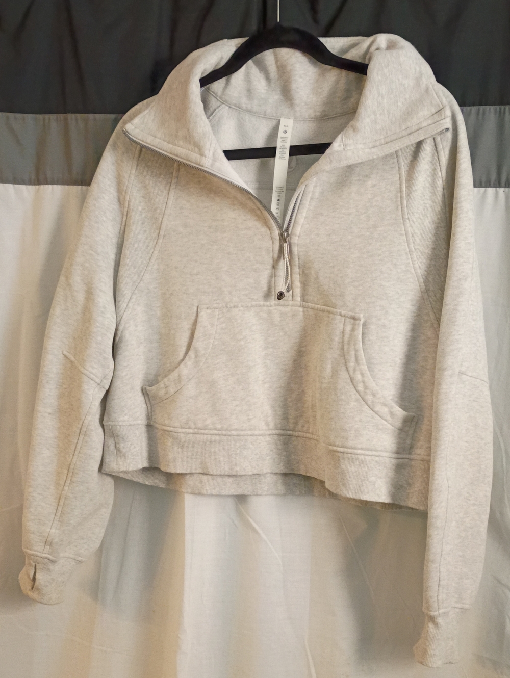 Lululemon Scuba Funnel Neck Half Zip Heathered Light Grey M/L